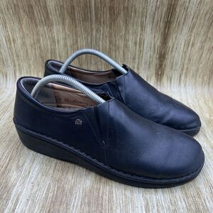 Finn Comfort Newport Women's Size 11 EU 42 Black Leather Casual Shoes Sneakers
